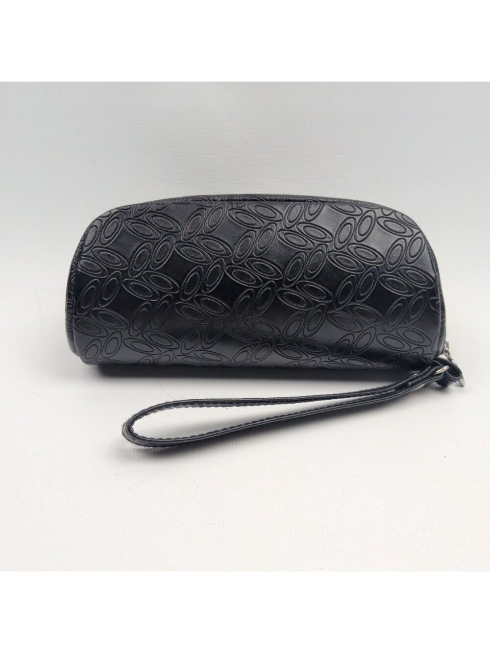 Black Oakley Logo Sunglasses Faux Leather Soft Zipper Case W/Wristlet Loop